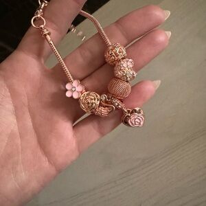 Elegant Rose Gold Charm Bracelet (2/$65)